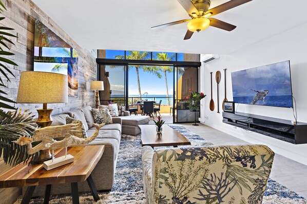 TV - Kahana Villas: Oceanview 2BR Condo w/ AC & Pool (Lahaina)