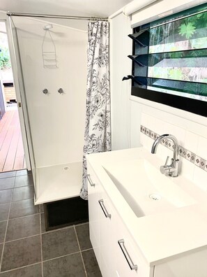 Een douche, een haardroger