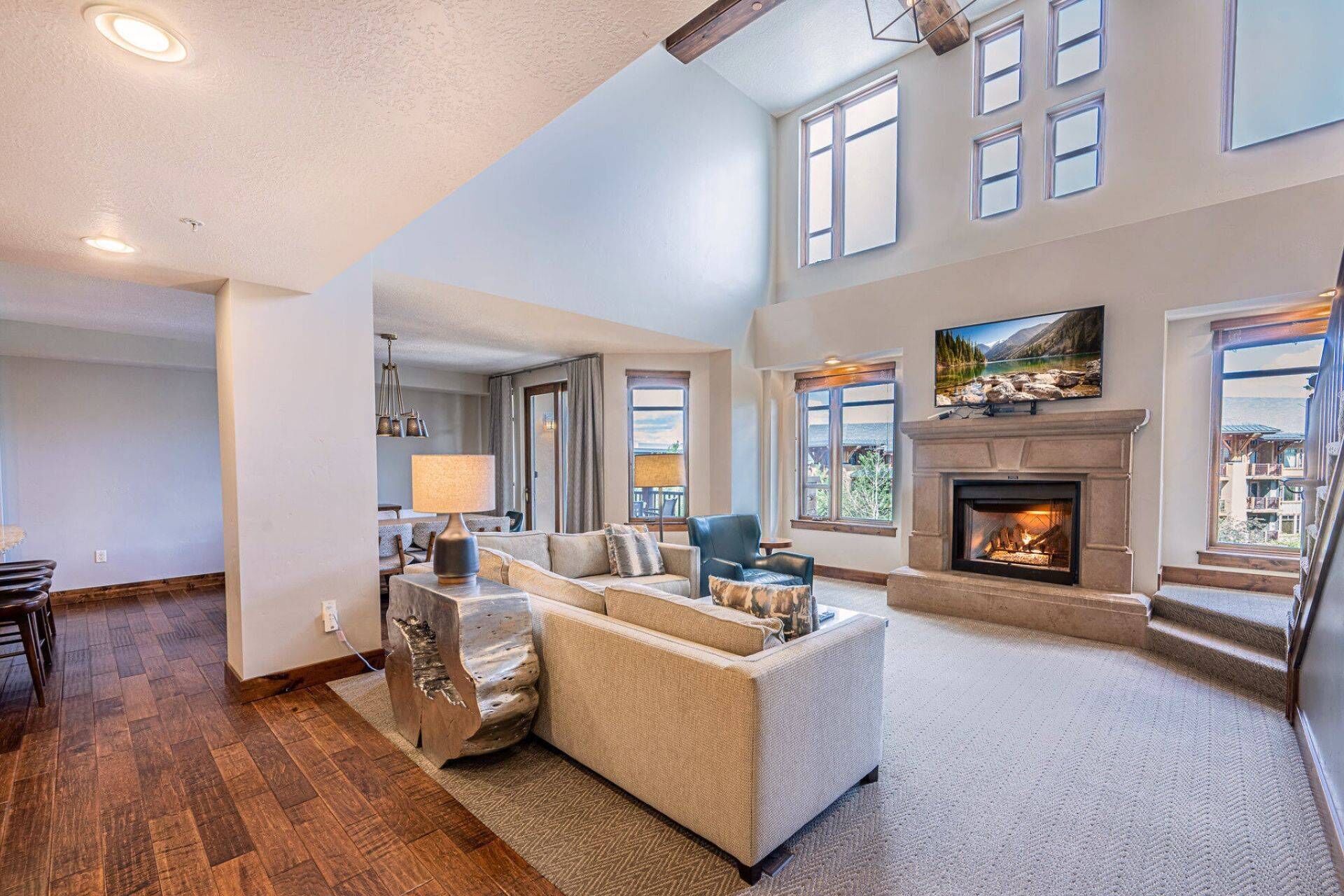 Smart TV, fireplace, foosball, table tennis