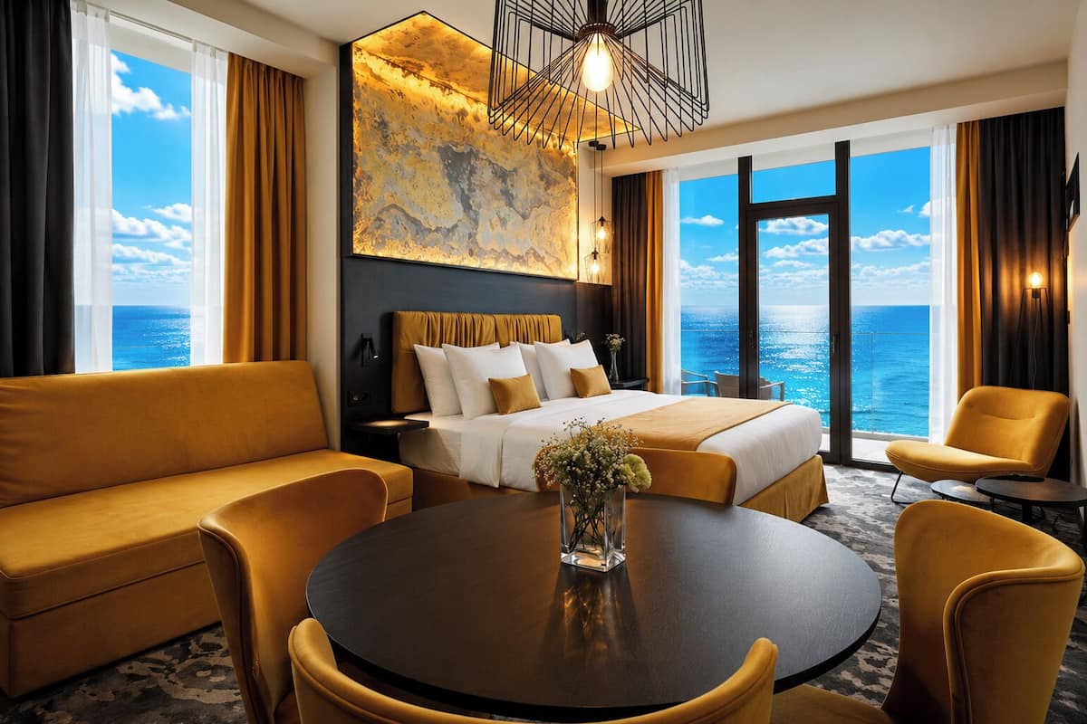 Grand Room, Kitchenette, Sea View | Pillow-top beds, in-room safe, individually decorated
