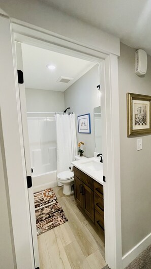 Combined shower/bathtub