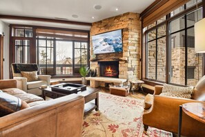 TV, fireplace, DVD player, stereo
