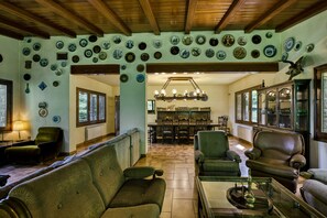 TV, fireplace, table tennis