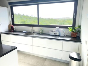 Apartment, Multiple Beds | Private kitchen | Fridge, microwave, oven, dishwasher