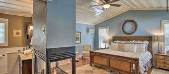 Adorable French Country Cottage Getaway - King Bed, Jetted Tub, Fireplace, Bikes