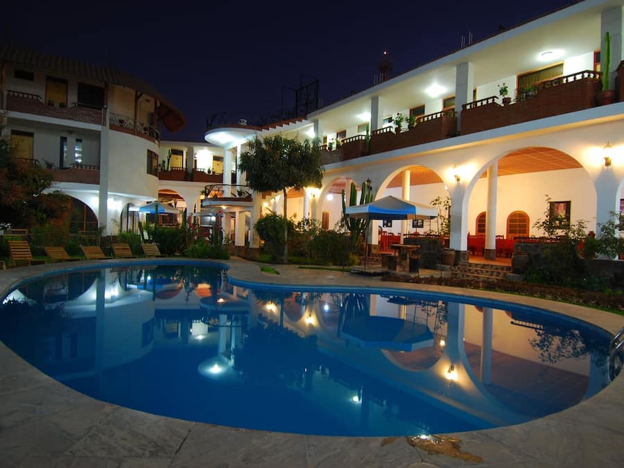 Outdoor pool, pool umbrellas