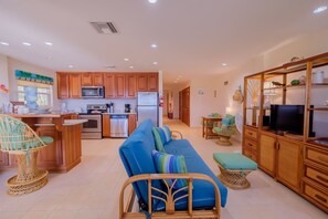 TV, books - 2BR Sunshine Suite|Beachfront GroundFloor @Miramar (San Pedro)