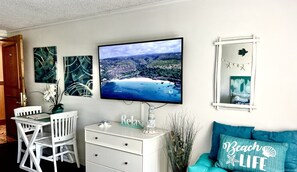 Smart TV, DVD player, books