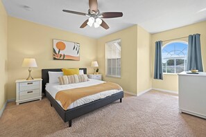 6 bedrooms, desk, iron/ironing board, travel cot