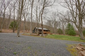 Exterior - Rustic Pines Retreat | Fire Pit, Covered Porch + More! (Woodward)