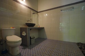 Dusche, Haartrockner, HandtĂŒcher, Seife