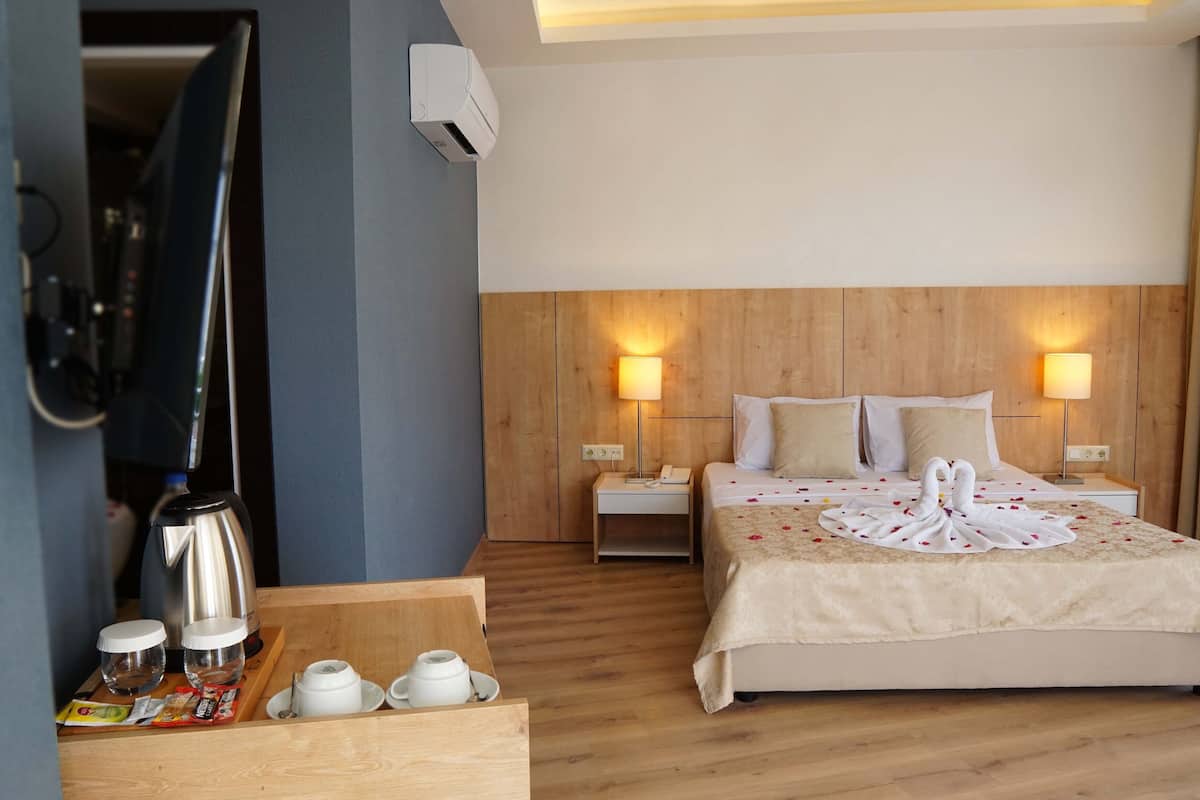 Deluxe kamer | Een minibar, een kluis op de kamer, gratis wifi, beddengoed