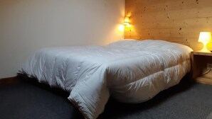A single bed in a room with wooden walls and a small window. - 100m from ski slopes, 4th floor, tv, ski locker, 44m², Les 2 Alpes (Les Deux Alpes)