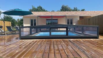 Piscine extérieure, piscine chauffée