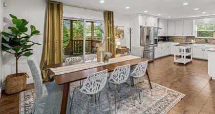 Chic 3BR Retreat w/ Pergola & Fire Pit, Walkable!