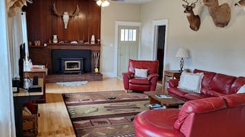 TV, fireplace, DVD player, video library