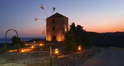 Renovated traditional windmill with amazing views of the Aegean Sea