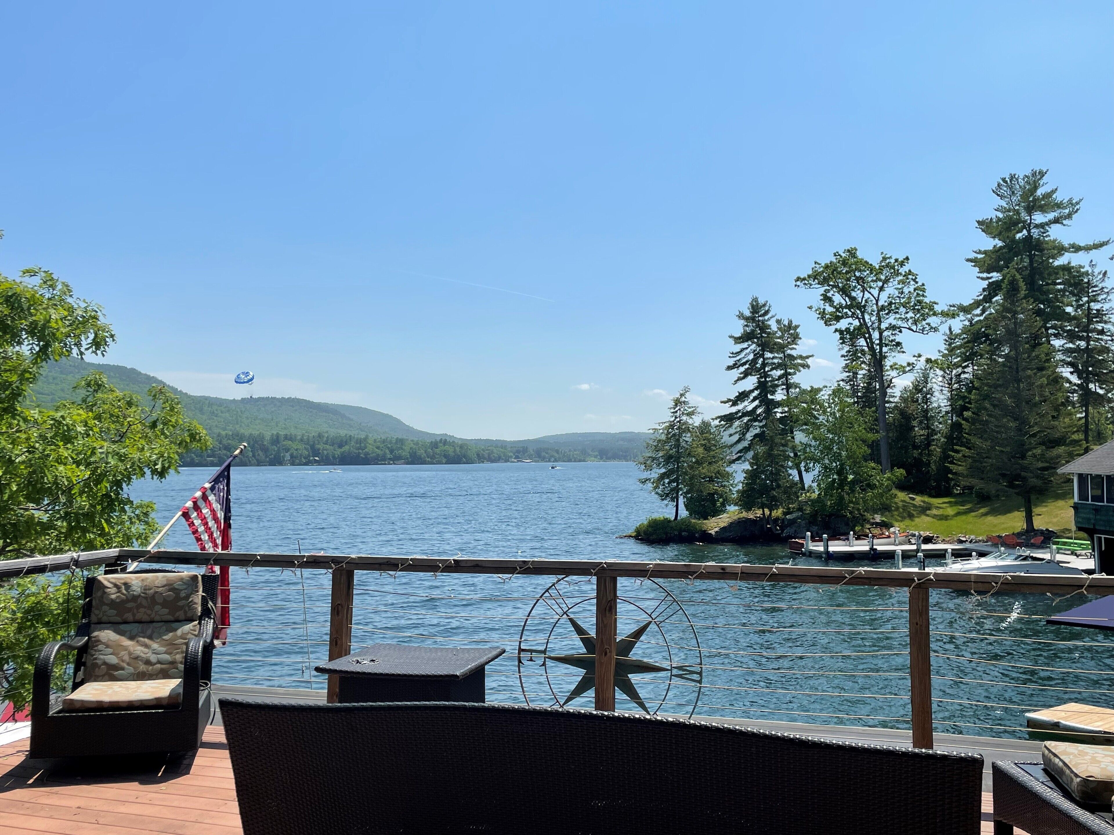 Lake Front Log Cabin w/ Private Beach