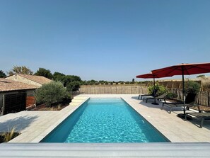 Piscine extérieure, piscine chauffée