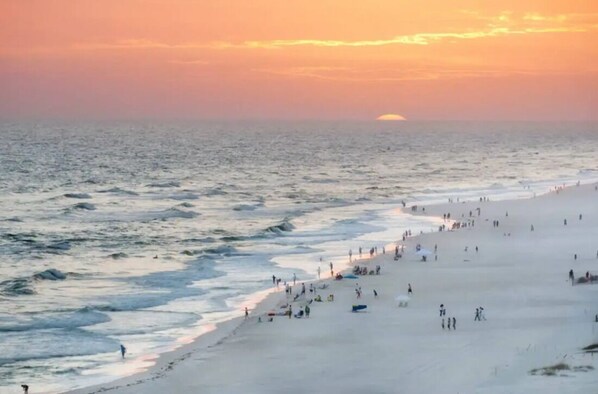 Beach nearby, sun loungers