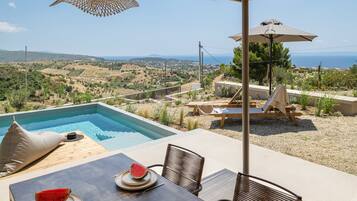 Panoramic-Villa, eigener Pool, Meerblick | Ausblick vom Zimmer