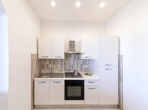 Fridge, microwave, oven