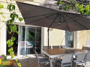 Outdoor dining - Villa with private pool (secure) pétanque court-Mont Ventoux - Last minute (Modène)