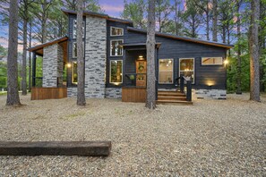 Exterior -  Into The Woods Cabin  // Modern Family Cabin // Arcade, Hot Tub, Playset (Broken Bow)