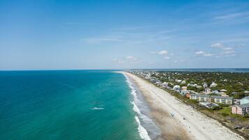 Beach nearby, sun loungers