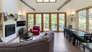 TV, fireplace, offices - Mountainside 3-BR Ski-In/Out Okemo Chalet (Ludlow)