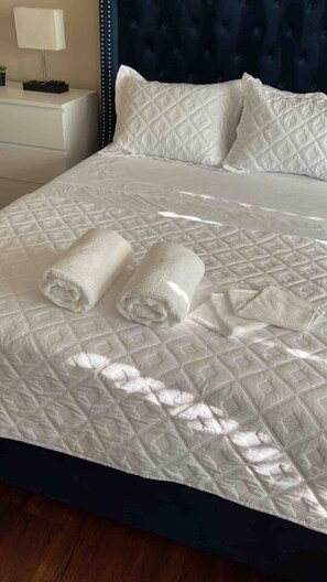 4 slaapkamers, een bureau, een strijkplank/strijkijzer, wifi