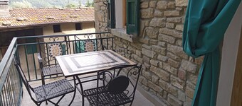House made of stone and chestnut wood, at the foot of the chestnut grove