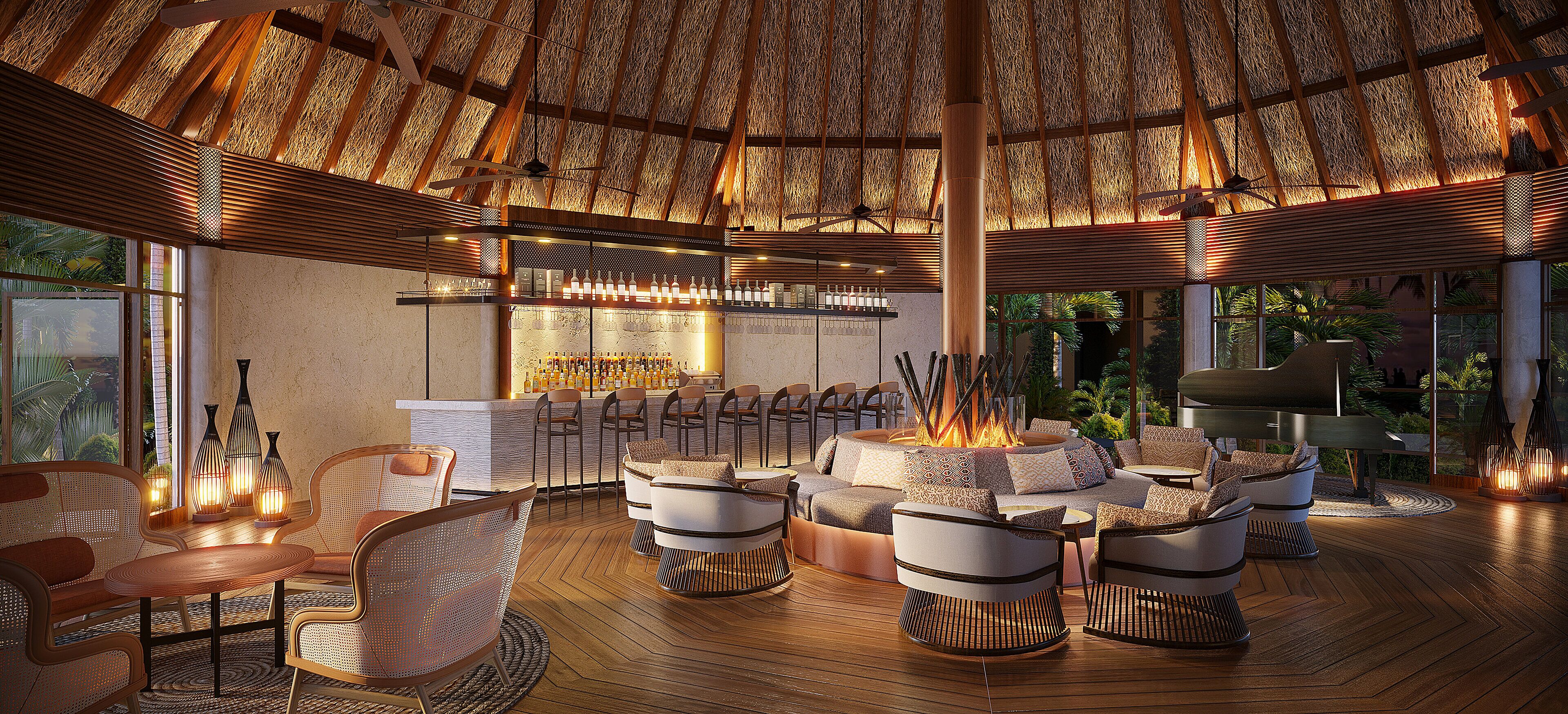 Uitzicht op de zee, serveert lunch en diner