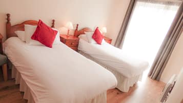 2 bedrooms, free cots/infant beds, bed sheets