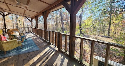 Watch the birds on a wrap-around porch. Very private and pet friendly.