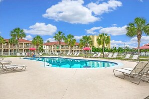 Outdoor pool, a heated pool - Walk to Private Beach! Feel the Gulf Breeze! (Panama City Beach)