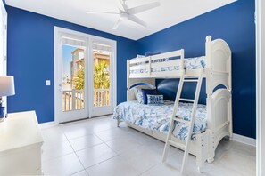 5 bedrooms, desk, iron/ironing board, travel cot