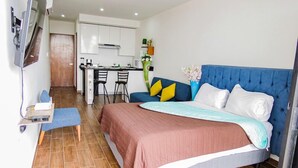 Estúdio | Cofres nos quartos, Wi-Fi de cortesia, roupa de cama