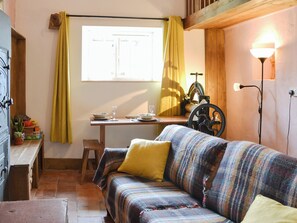 TV, fireplace - The Old Back Kitchen at Bonfield Ghyll Farm (Helmsley)