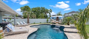 Chic Home with Retro Airstream + Heated Pool