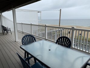 Outdoor dining - Direct ocean views from extra large balcony!  Over 1200 square feet! (Old Orchard Beach)