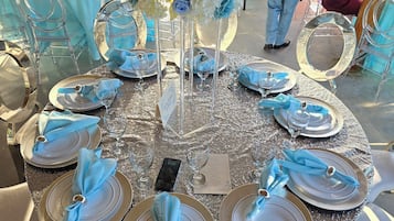Outdoor banquet area