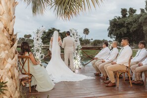 Outdoor banquet area