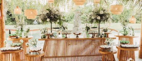 Outdoor banquet area