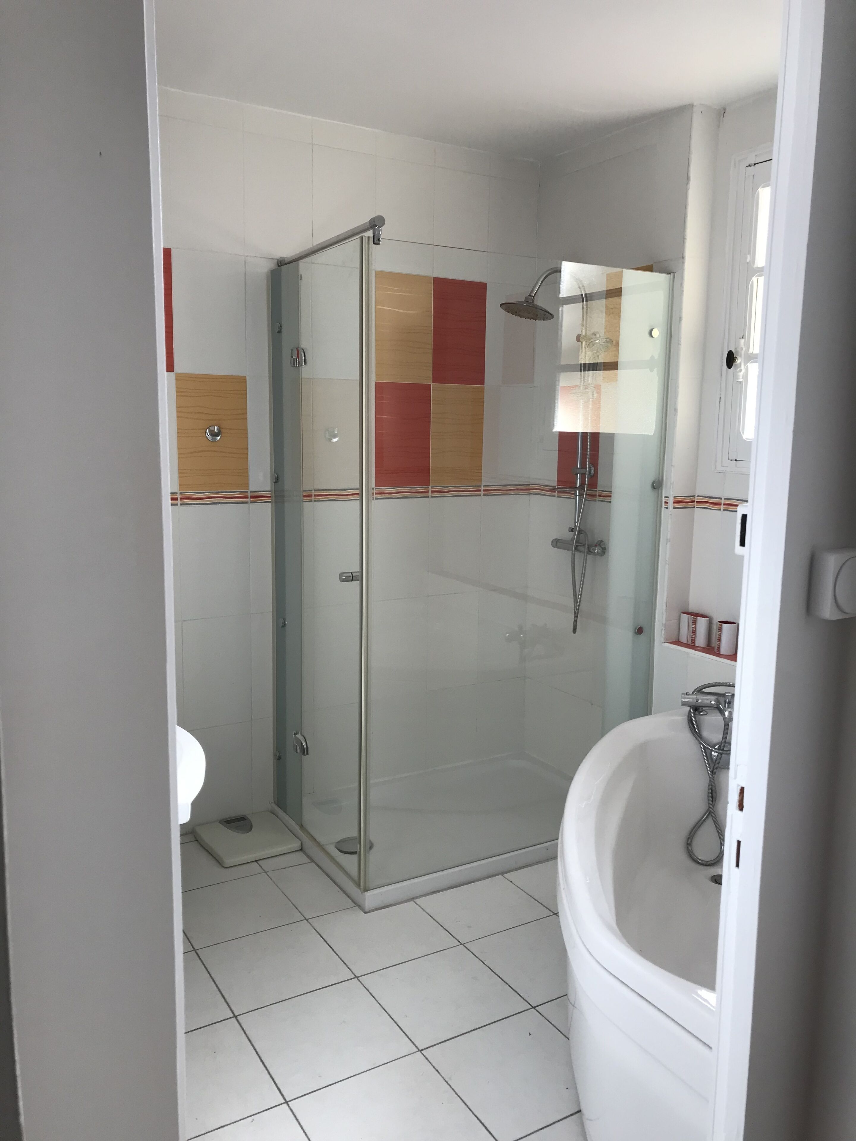Bathtub, hair dryer