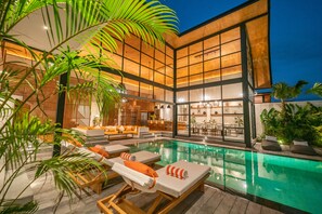 Front of property - evening/night - Villa Mango 2 (Canggu)