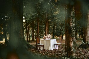 Outdoor wedding area