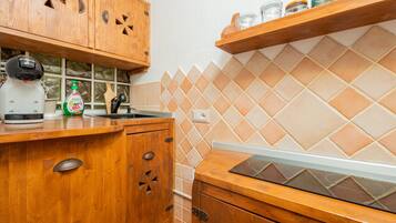 Kühlschrank, Mikrowelle, Herdplatte, Geschirrspüler