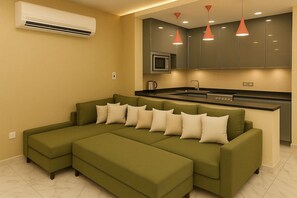 Chalet, 2 makuuhuonetta, esteetön, tupakointi sallittu | Olohuone