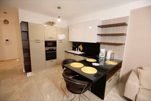 Apartment, 1 Bedroom, Smoking, Balcony | Private kitchen - Beachfront Sion Sarande Apartment (Sarandë)
